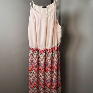 Indulge White and Multicolor Maxi Dress